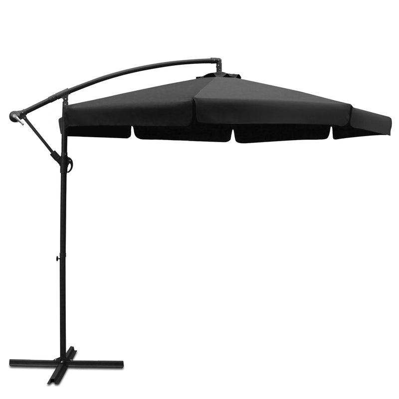 Instahut 3m Cantilever Umbrella Outdoor Garden Patio Beach Black