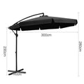 Instahut 3m Cantilever Umbrella Outdoor Garden Patio Beach Black