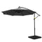 Instahut 3M Cantilever Umbrella LED Base Charcoal Garden Patio