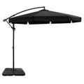 Instahut 3m Cantilever Umbrella Black w/Base Garden Patio