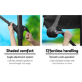 Instahut 3m Cantilever Umbrella Black w/Base Garden Patio