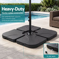 Instahut Outdoor Umbrella w/Base 4.57m Solar 48 LED Double-Sided Patio Parasol Brown