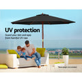 Instahut 2.7m Outdoor Umbrella Black Pole Beach Garden Patio Sun