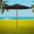 Instahut 2.7m Outdoor Umbrella Black Pole Beach Garden Patio Sun