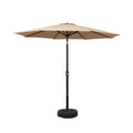 Instahut 2.7m Outdoor Umbrella with Base Pole Stand Garden Sun Beige