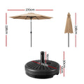 Instahut 2.7m Outdoor Umbrella with Base Pole Stand Garden Sun Beige