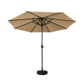Instahut 2.7m Outdoor Umbrella with Base Pole Stand Garden Sun Beige