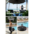Instahut 2.7m Outdoor Umbrella Black UV Tilt Base Beach Patio