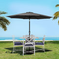 Instahut 2.7m Outdoor Umbrella Black UV Tilt Base Beach Patio