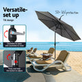 Instahut 2.7m Outdoor Umbrella with Base Pole Stand Garden Charcoal