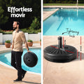 Instahut 2.7m Outdoor Umbrella with Base Pole Stand Garden Charcoal