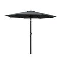 Instahut 2.7m Outdoor Umbrella with Base Pole Stand Garden Black