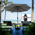 Instahut 2.7m Outdoor Umbrella Tilt Charcoal Garden Patio UV