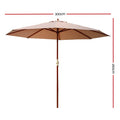 Instahut 3m Outdoor Umbrella Beige Pole Beach Patio Garden Sun Stand