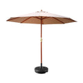 Instahut 3m Outdoor Umbrella with Base Beige Garden Patio