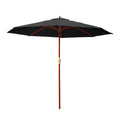 Instahut 3m Umbrella Black Outdoor Patio Garden Beach Sun Stand Pole