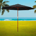 Instahut 3m Umbrella Black Outdoor Patio Garden Beach Sun Stand Pole