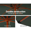 Instahut 3m Outdoor Umbrella Pole Beach Patio Garden Sun Stand Charcoal