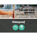 Instahut 3m Outdoor Umbrella with Base Charcoal Garden Sun Deck