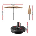 Instahut 3m Outdoor Umbrella with Base Tilt Beige Beach Garden Patio