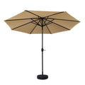 Instahut 3m Outdoor Umbrella with Base Tilt Beige Beach Garden Patio