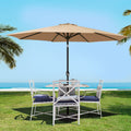 Instahut 3m Outdoor Umbrella with Base Tilt Beige Beach Garden Patio