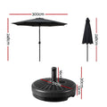 Instahut 3m Outdoor Umbrella Black UV Beach Garden Tilt Pole