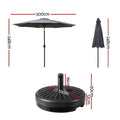 Instahut 3m Outdoor Umbrella Base Charcoal Garden Patio UV Tilt