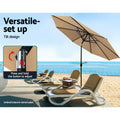 Instahut 3m Outdoor Umbrella Beige Beach Garden Patio Tilt