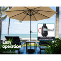 Instahut 3m Outdoor Umbrella Beige Beach Garden Patio Tilt