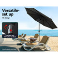 Instahut 3m Outdoor Umbrella Tilt Black Beach Garden Patio
