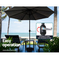 Instahut 3m Outdoor Umbrella Tilt Black Beach Garden Patio