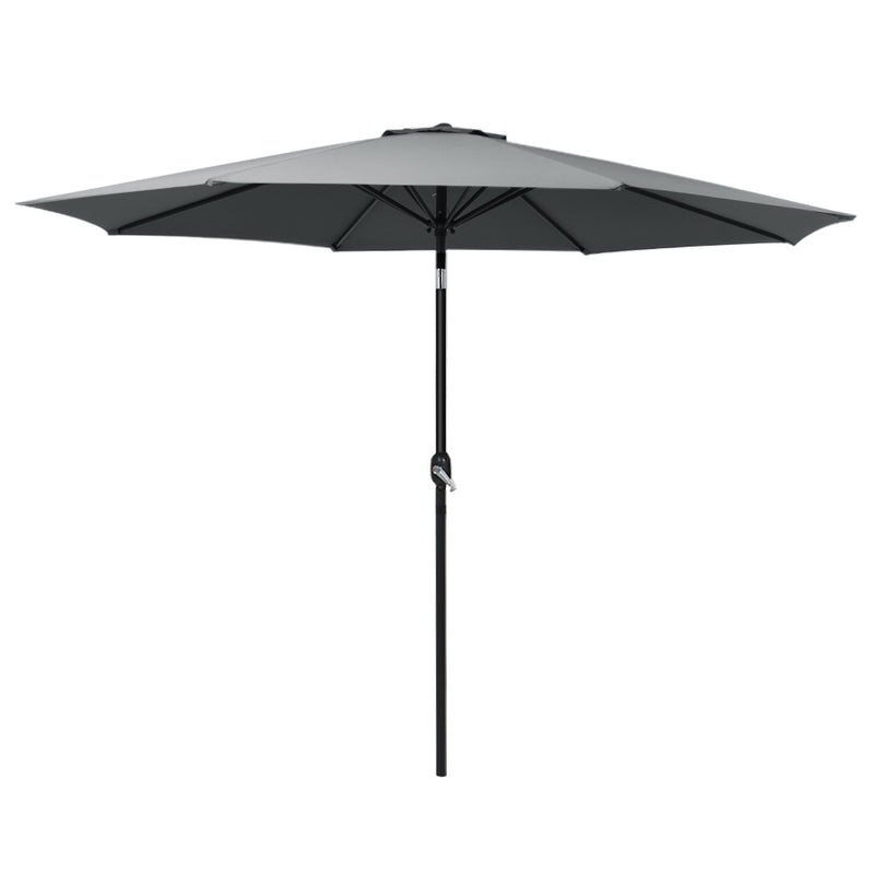 Instahut 3m Outdoor Umbrella Tilt Charcoal Beach Garden Patio