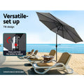 Instahut 3m Outdoor Umbrella Tilt Charcoal Beach Garden Patio