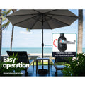 Instahut 3m Outdoor Umbrella Tilt Charcoal Beach Garden Patio