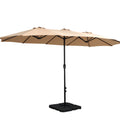 Instahut 4.57m Outdoor Umbrella with Base Stand Tilt Beige