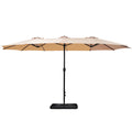 Instahut 4.57m Outdoor Umbrella with Base Stand Tilt Beige