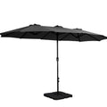 Instahut 4.57m Outdoor Umbrella Black w/Base Stand Tilt Garden