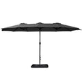 Instahut 4.57m Outdoor Umbrella Black w/Base Stand Tilt Garden