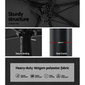 Instahut 4.57m Outdoor Umbrella Black w/Base Stand Tilt Garden