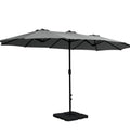 Instahut 4.57m Outdoor Umbrella with Base Stand Tilt Charcoal