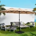Instahut 4.57m Outdoor Umbrella Tilt Beach Garden Pole Beige
