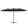 Instahut 4.57m Outdoor Umbrella Tilt Garden Beach Pole Black