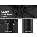 Instahut 4.57m Outdoor Umbrella Tilt Garden Beach Pole Black
