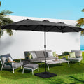 Instahut 4.57m Outdoor Umbrella Tilt Garden Beach Pole Black