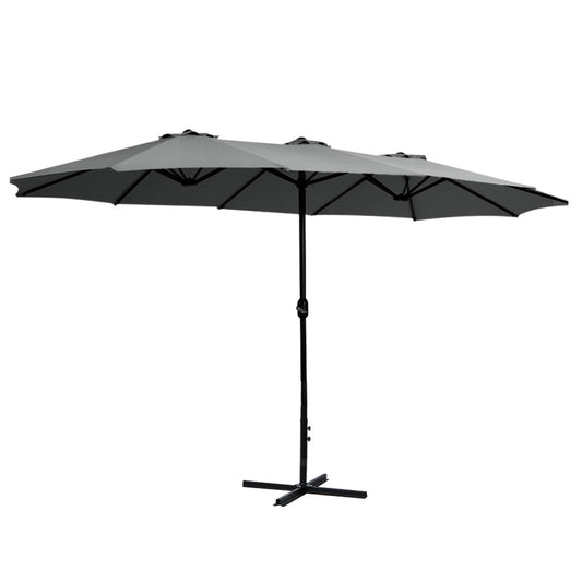 Instahut 4.57m Outdoor Umbrella Tilt Charcoal Garden Beach Pole