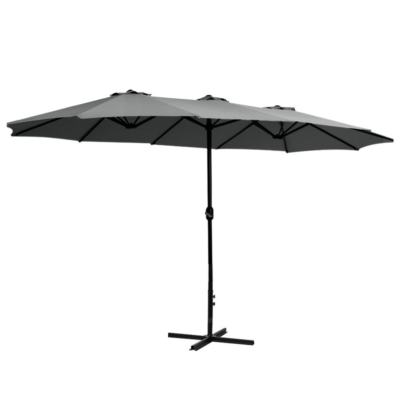 Instahut 4.57m Outdoor Umbrella Tilt Charcoal Garden Beach Pole