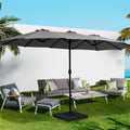 Instahut 4.57m Outdoor Umbrella Tilt Charcoal Garden Beach Pole