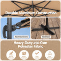 Instahut Outdoor Umbrella w/Base 3m Left-right Tilting Cantilever Patio Parasol Beige