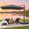 Instahut Outdoor Umbrella w/Base 3m Cantilever Stand Sun Roma 360 Degree Charcoal